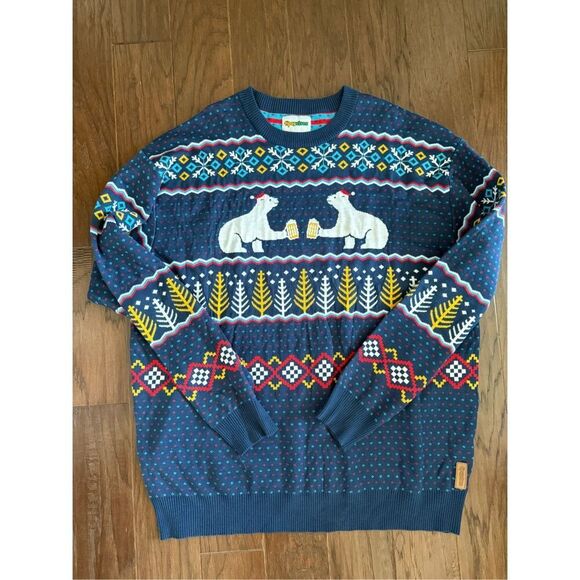 NEW Tipsy Elves Polar Bear Party Beer Cheers Ugly Christmas Sweater 4XL - Picture 1 of 5